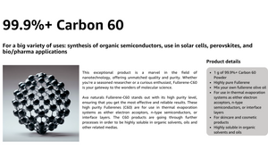 99.9+% (No Solvent) C60 Fullerene Powder (Quantity = #grams) (US Dollar)