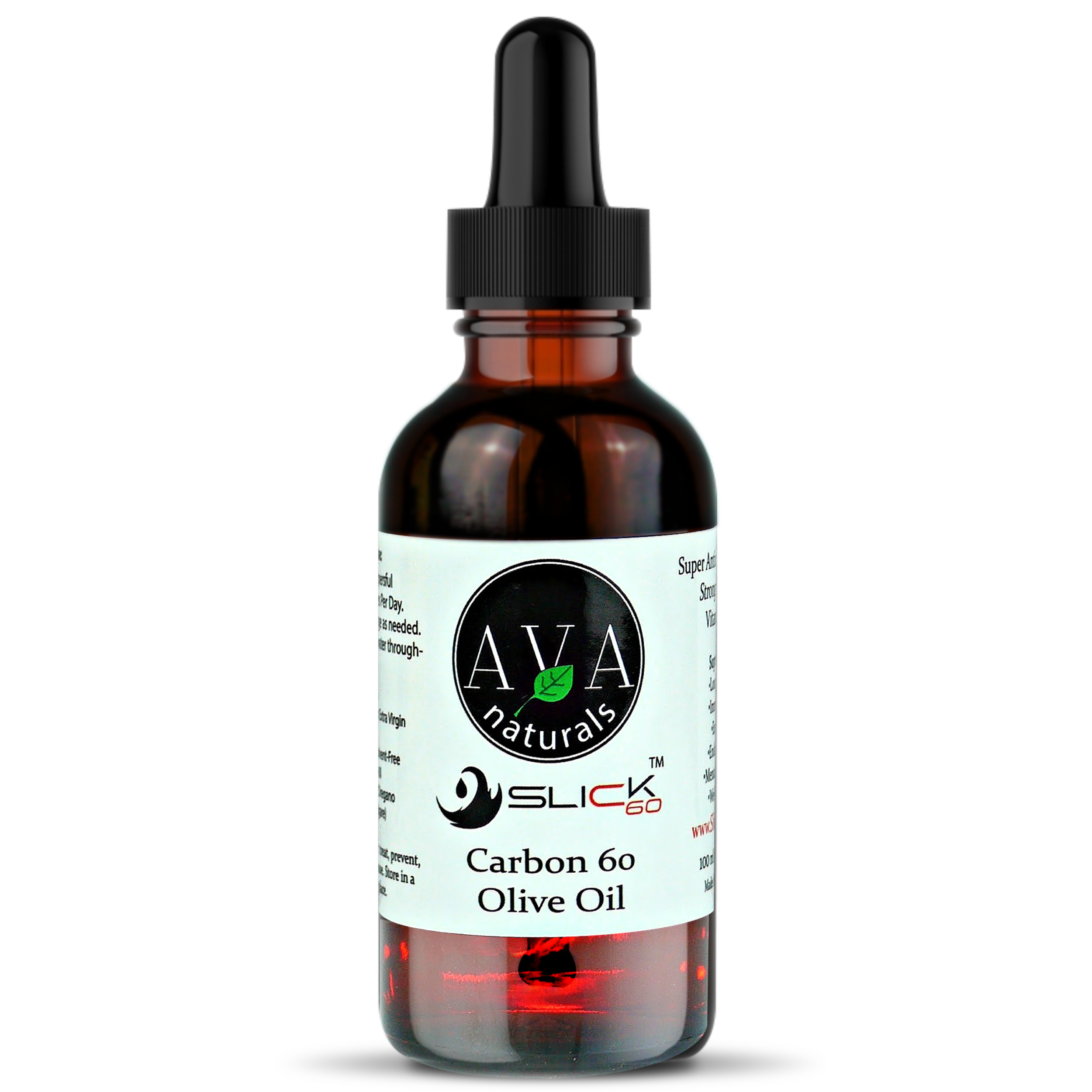 99.9+% (No Solvent) Carbon 60 (C60, Fullerene) in EV Olive Oil  | Slick60 [100ml 3.38oz]  (US Dollar)