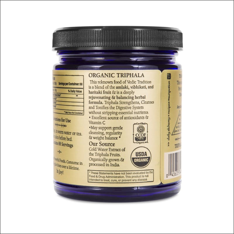 Triphala Fruit Blend (Organic Cold Water Extract Powder) 111G.